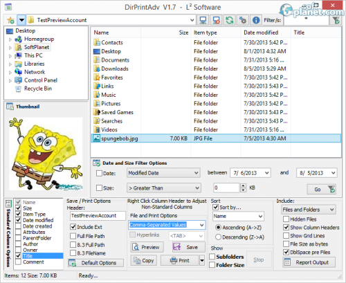 DirPrintAdv 1.7 DirPrintAdv 1.7