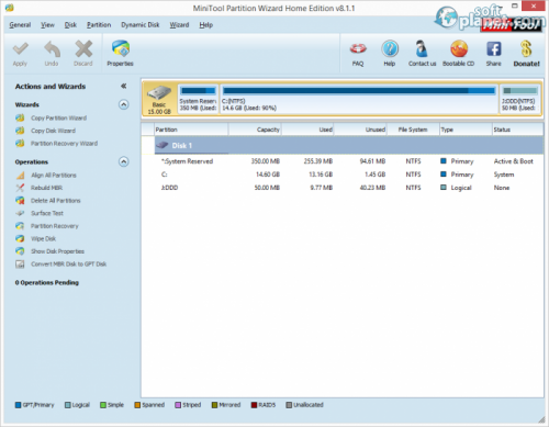 MiniTool Partition Wizard Home Edition 8.1.1 MiniTool Partition Wizard Home Edition 8.1.1