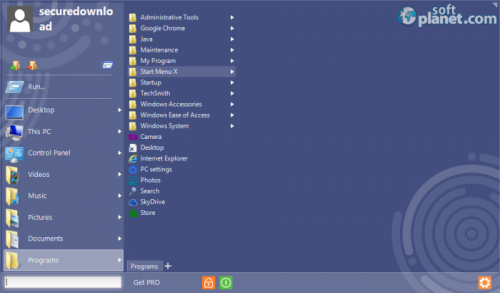 Start Menu X 5.42 Start Menu X 5.42